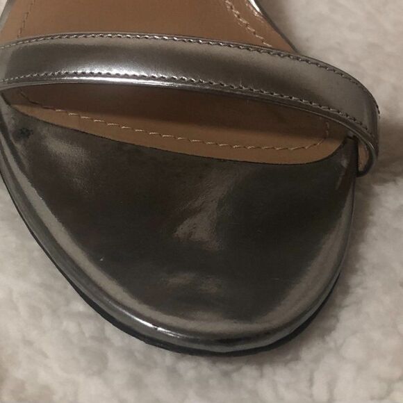 Bally Silver Ankle Strap Sandals 38 1/2 - Picture 6 of 8